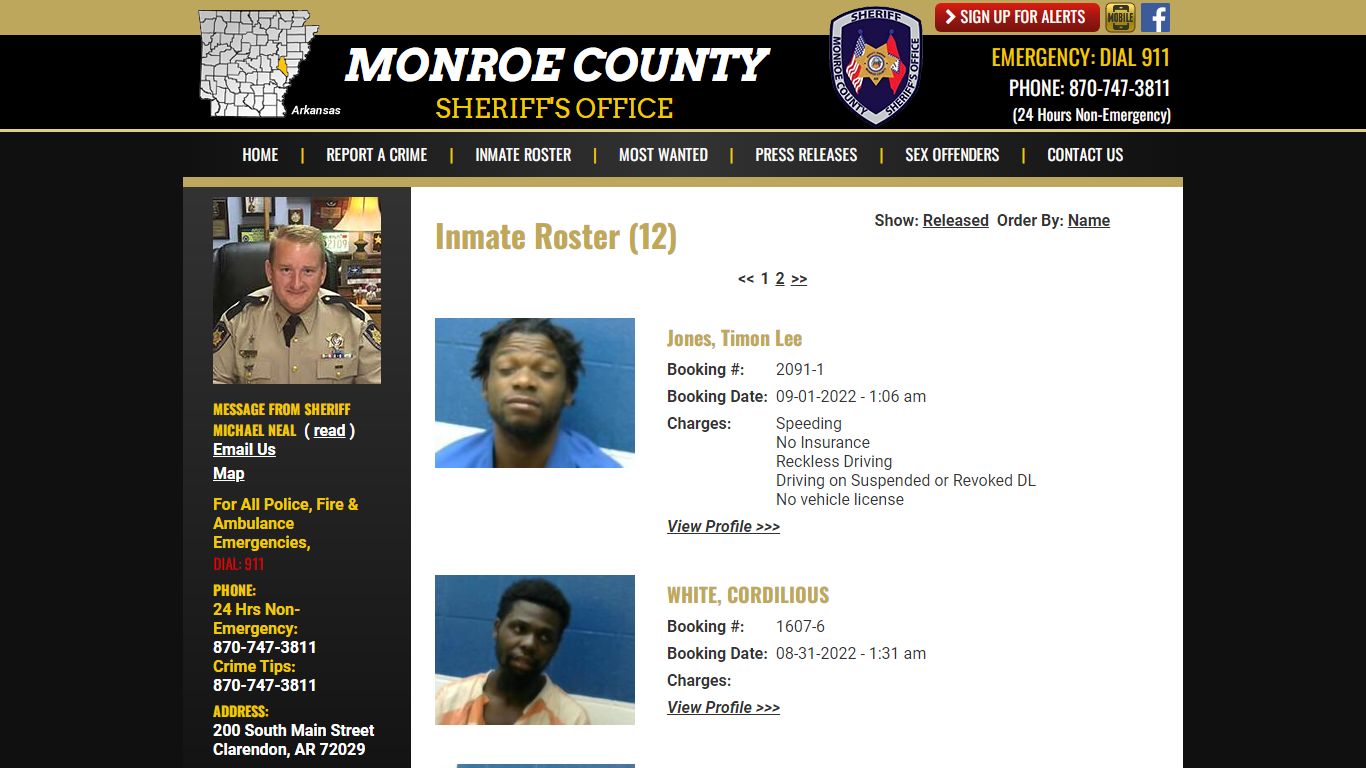 Inmate Roster - Current Inmates Booking Date Descending - Monroe County ...