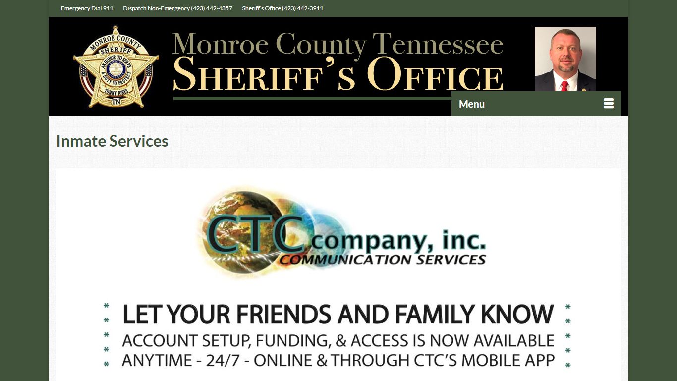 Inmate Services – Monroe County Tennessee Sheriff's Office